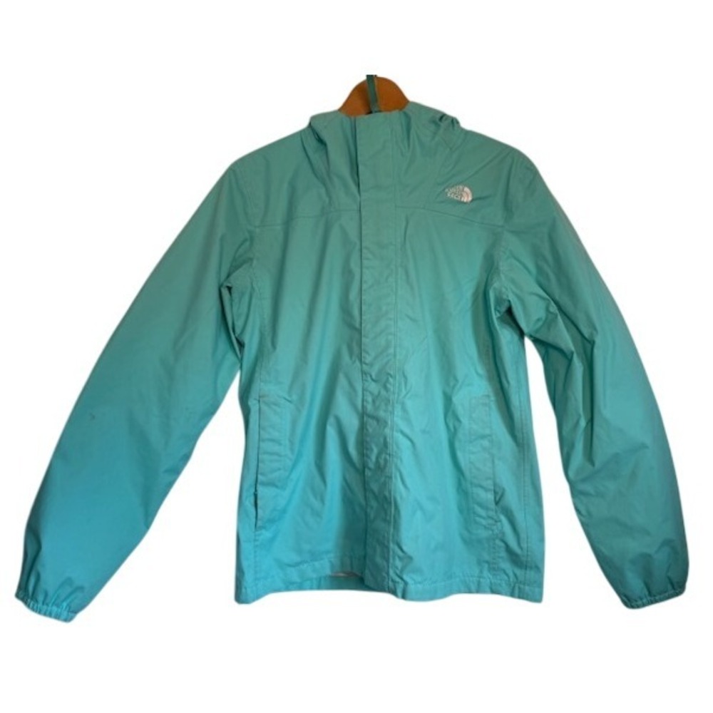 The North Face Girls DryVent Teal Hooded Rain‎ Jacket XL 18